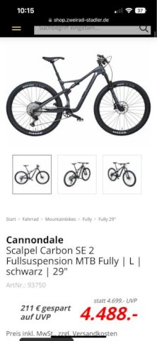 Bicikla Cannondale Scalpel Carbon SE 2 Fullsuspen