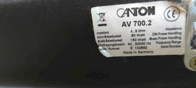CANTON AV 700.2 CENTRALNI ZVUČNIK