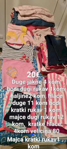 Odjeca raznih velicina i obuca za curicu