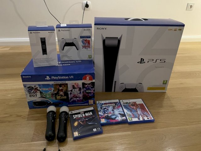 PS SET -PS5 disc edition VR, kamera, dockstation,