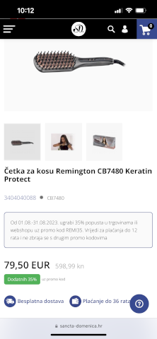 Četka za ravnjanje kose remington