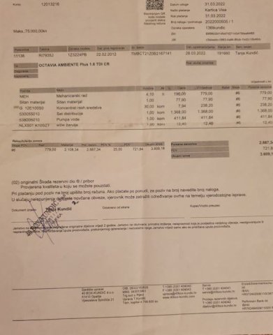 Škoda Octavia 1,6 TDI SERVISNA ŠKODA HR.AUTO...